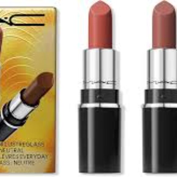 MAC Everyday Luxury Mini Lustre Glass Lipstick Trio Gift Set  NIB MAC  Luxury Mini Lustreglass Lipstick Trio Gift Set $45 value NEUTRAL